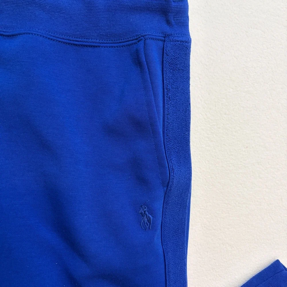 Polo Ralph Lauren Sweatpants Mens L Blue Joggers Tapered Fleece Pony Logo Stripe